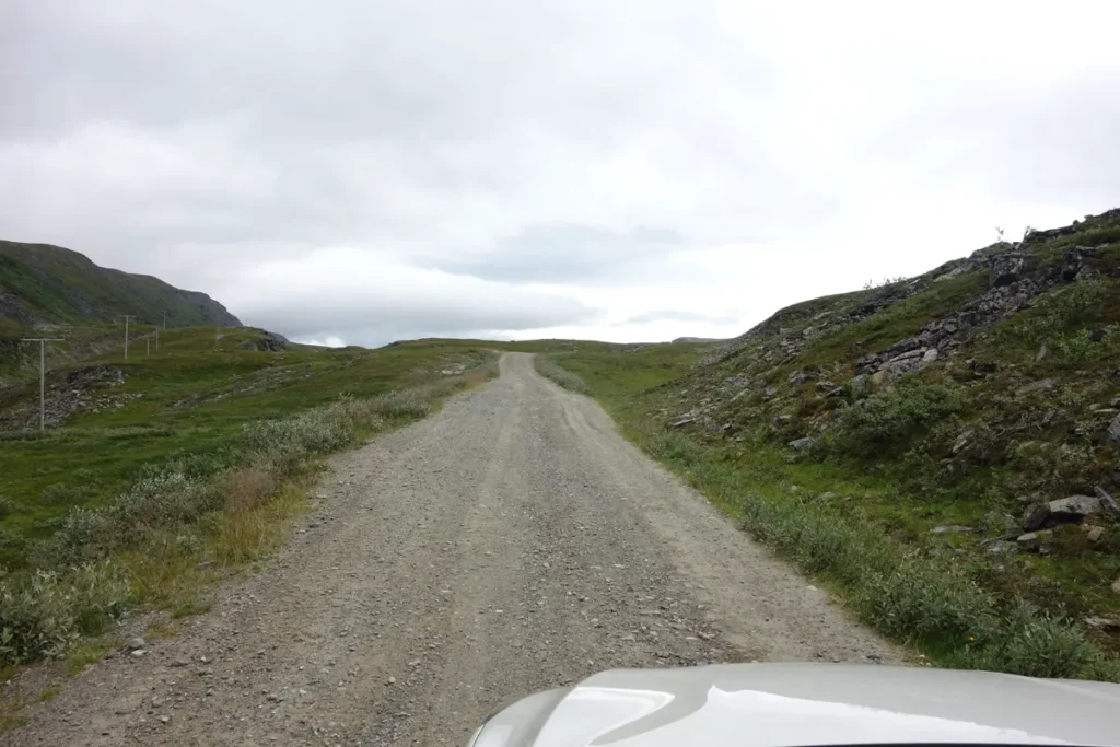 Gravel road to Halti Trail Parking